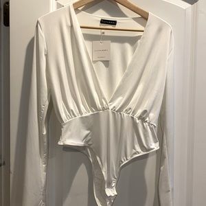 JLUXLABEL deep V body suit